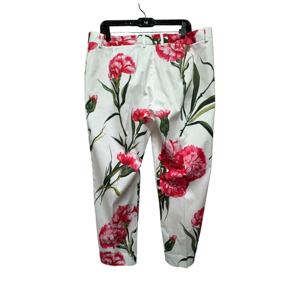 NEW WITH TAGS Dolce & Gabbana Carnation-print cropped trousers EU50 OR US 14 - Picture 4 of 7